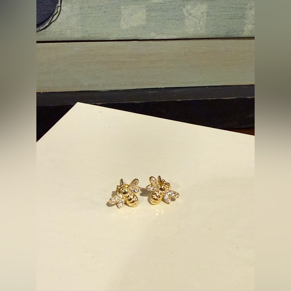 Gold Bee Stud Earrings
